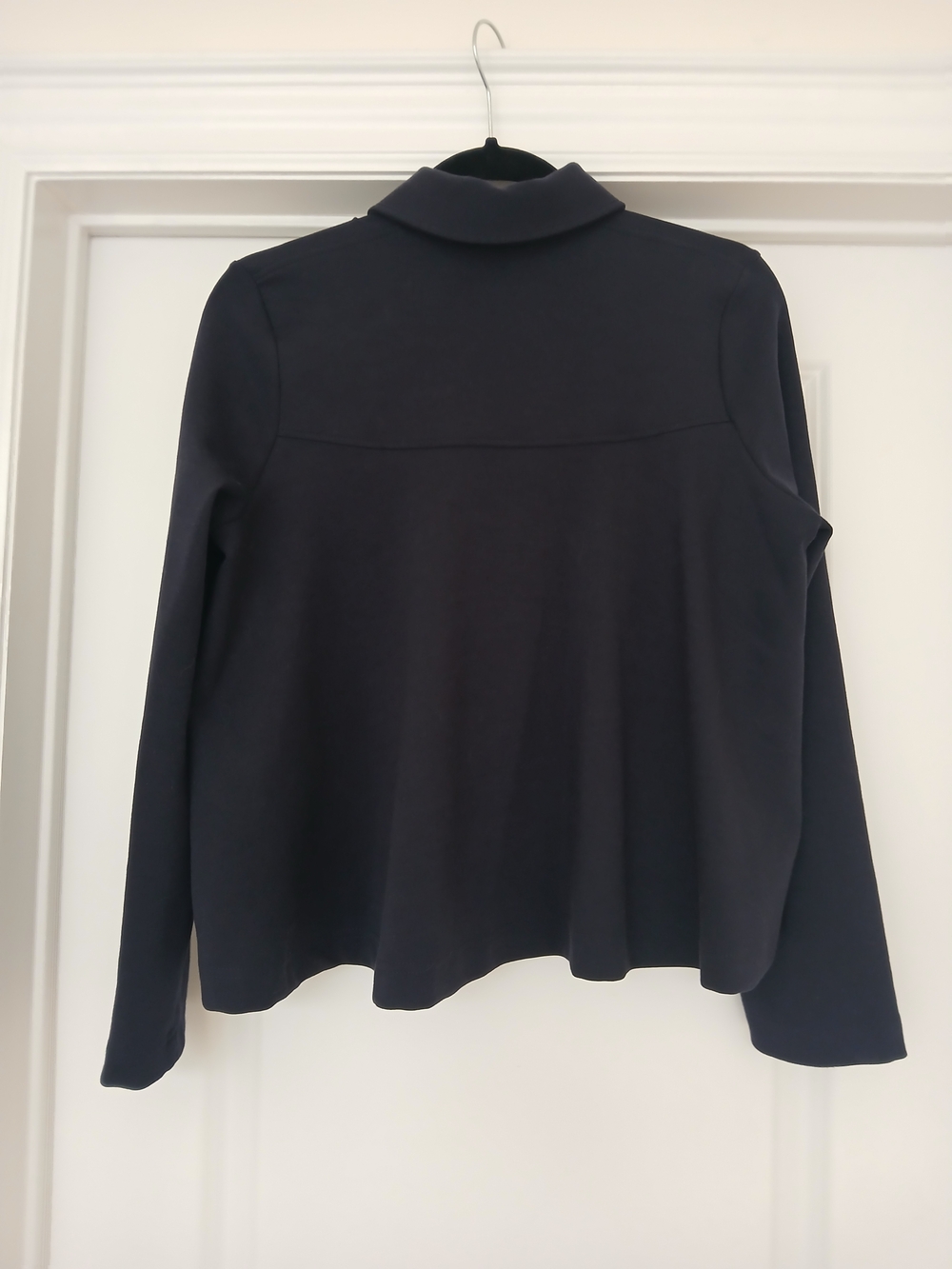 COS Navy Long-Sleeve Button-Front Collared Top - Picture 7 of 8